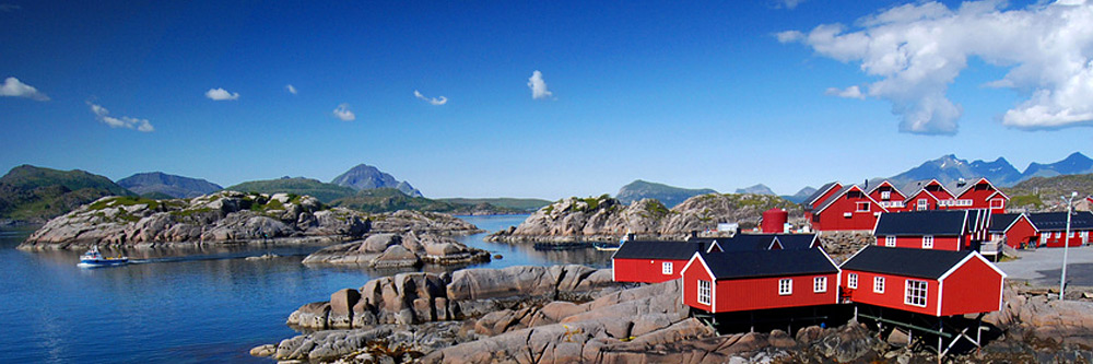Kleines norwegisches Fischerdorf